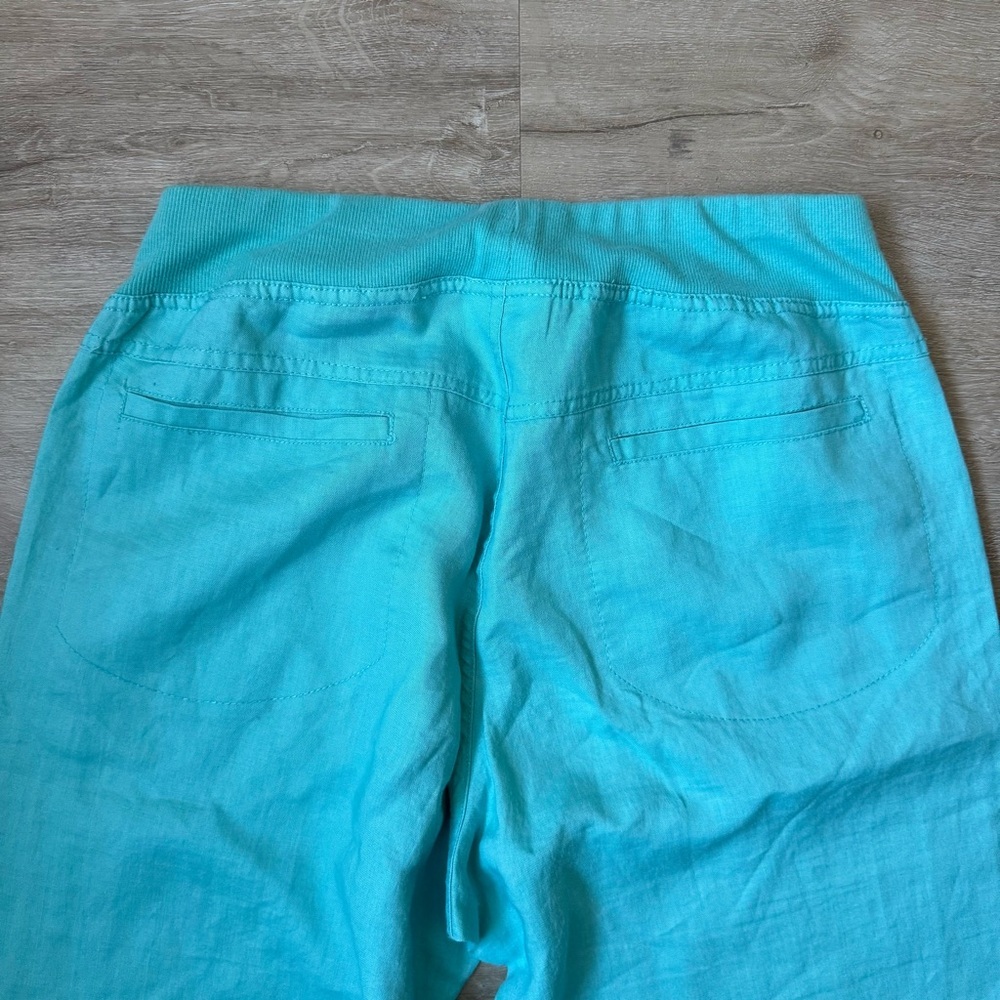 Soft Surroundings Teal Turquoise Straight Leg Cargo PullOn Pants SZ M - Picture 8 of 10